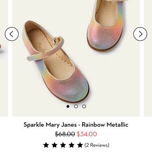 MiniBoden Sparkle Rainbow Mary Janes Size 9 US